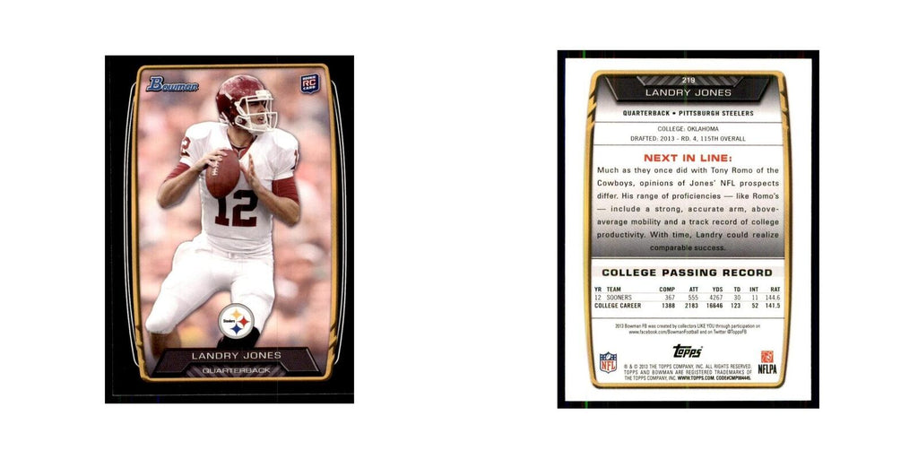 2013 Bowman Landry Jones RC Football Cards #219