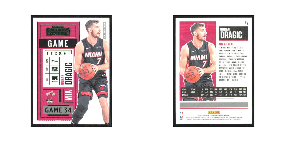 2020 Panini Contenders Green Goran Dragic Heat #34