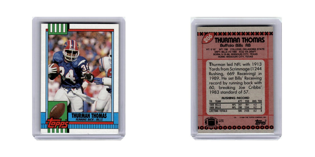 Thurman Thomas 1990 Topps #206 Buffalo Bills Football Card NM