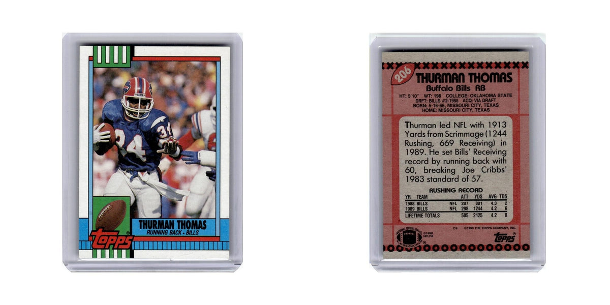 Thurman Thomas 1990 Topps #206 Buffalo Bills Football Card NM