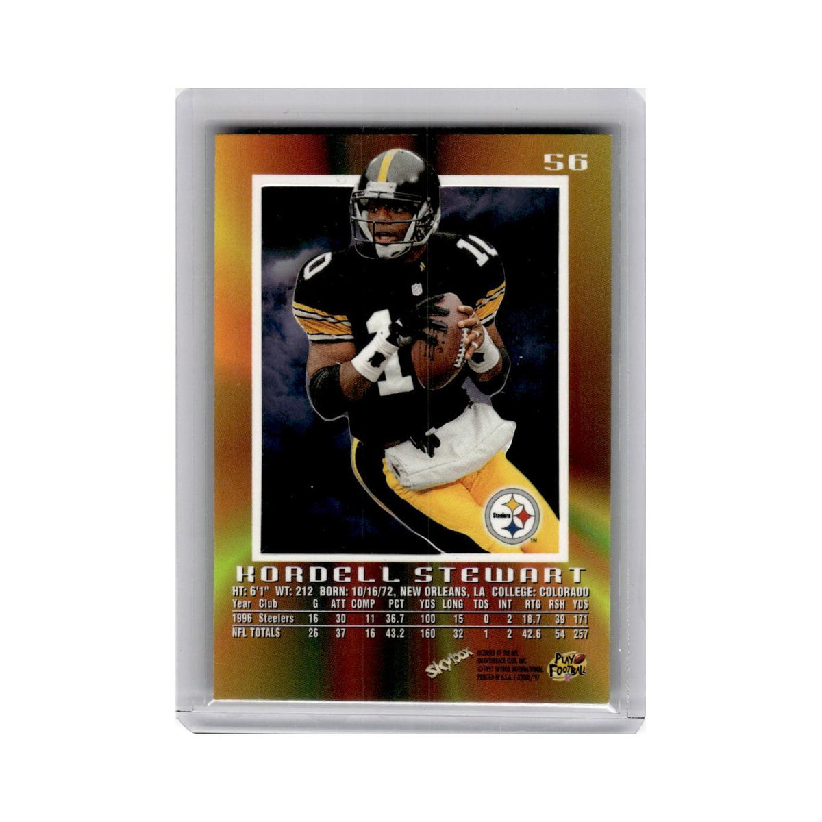 Kordell Stewart 1997 SkyBox E-X2000 #56 Pittsburgh Steelers Football Card NM