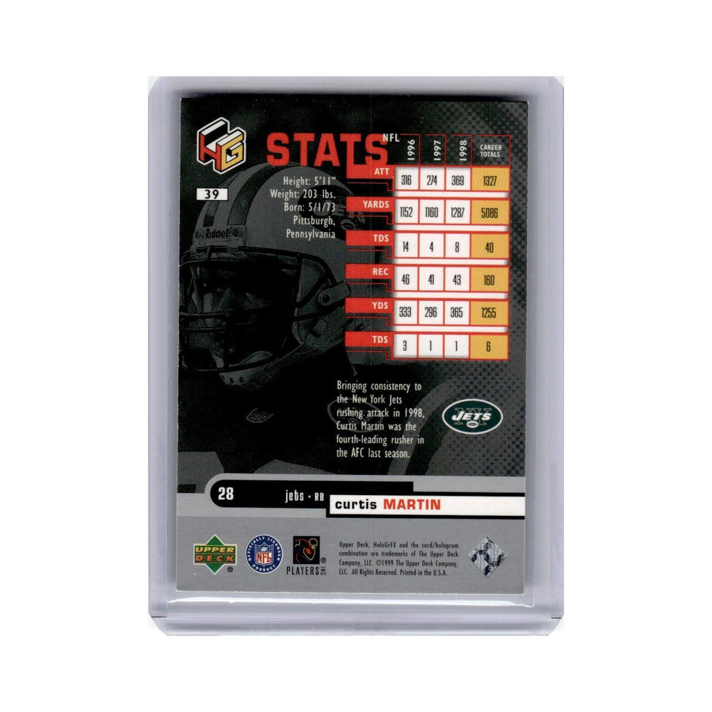 Curtis Martin 1999 Upper Deck HoloGrFX #39 New York Jets Football Card NM