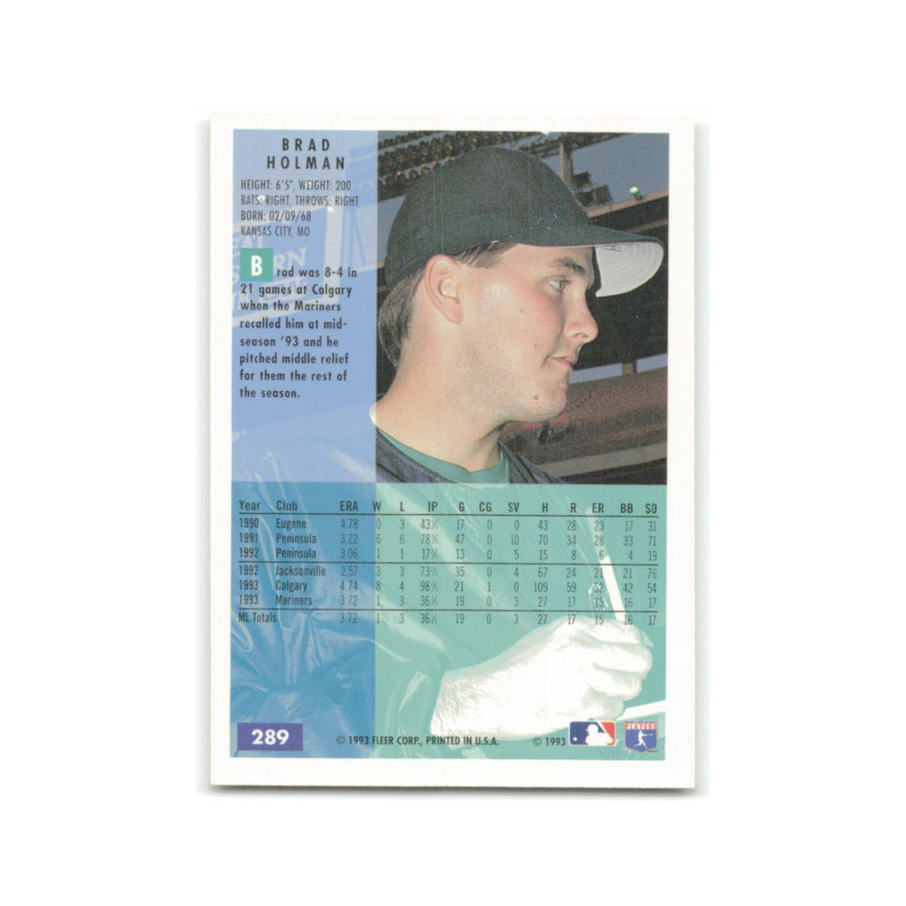 Brad Holman Rookie 1994 Fleer #289 Seattle Mariners Baseball Card NM