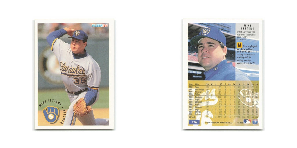 Mike Fetters 1994 Fleer #176 Milwaukee Brewers Baseball Card NM