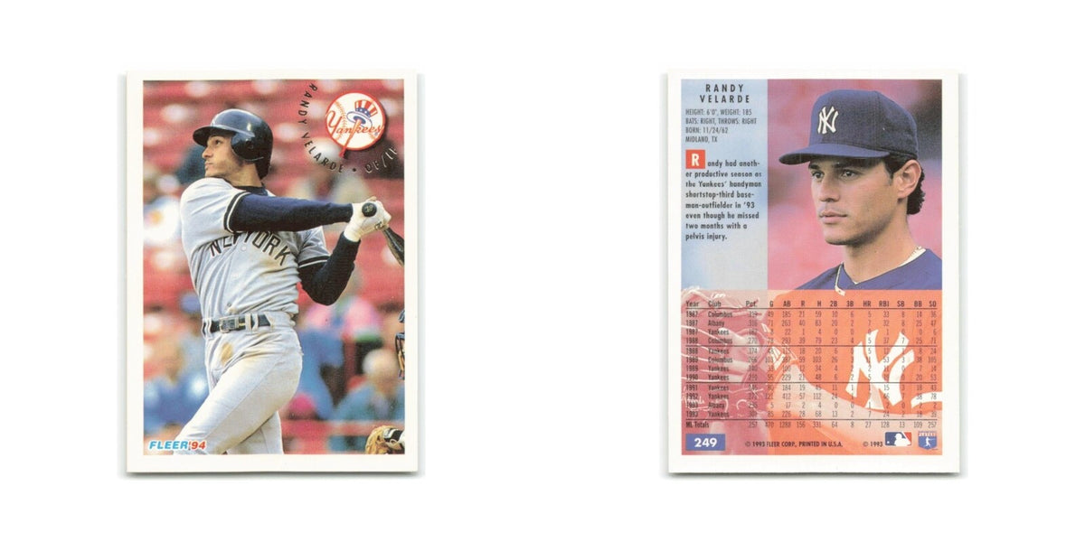 Randy Velarde 1994 Fleer #249 New York Yankees Baseball Card NM