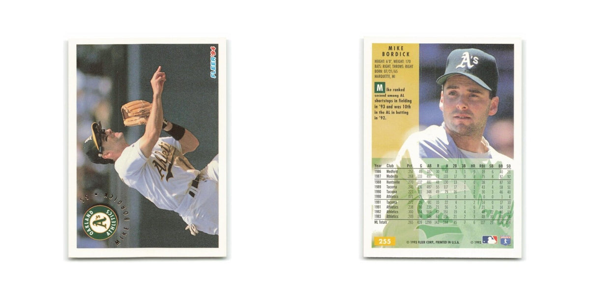 Mike Bordick 1994 Fleer #255 Oakland Athletics Baseball Card NM
