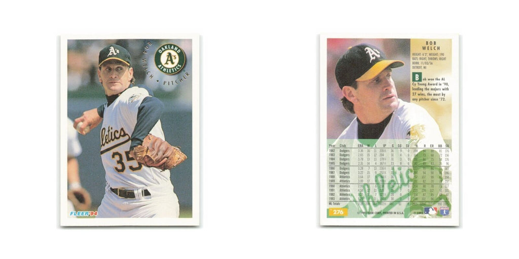 Bob Welch 1994 Fleer #276 Oakland Athletics Baseball Card NM