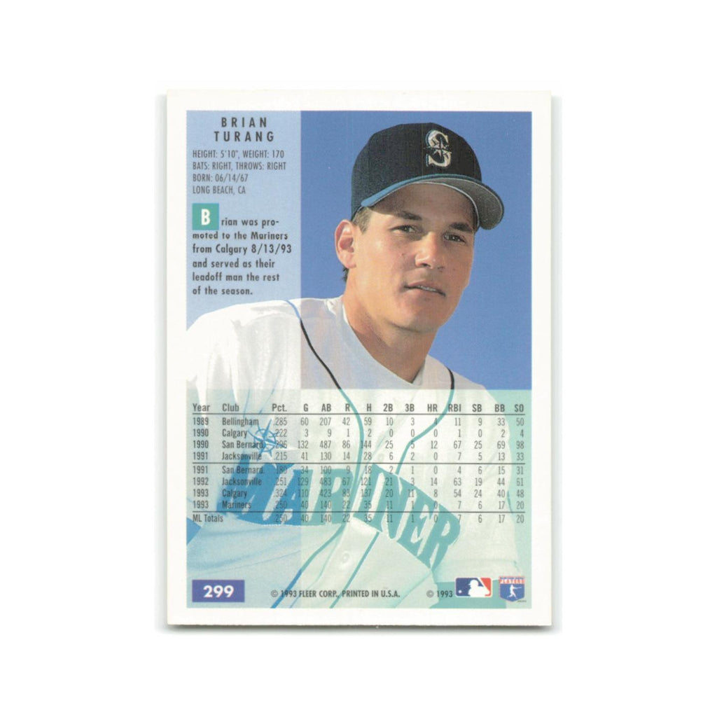 Brian Turang Rookie 1994 Fleer #299 Seattle Mariners Baseball Card NM