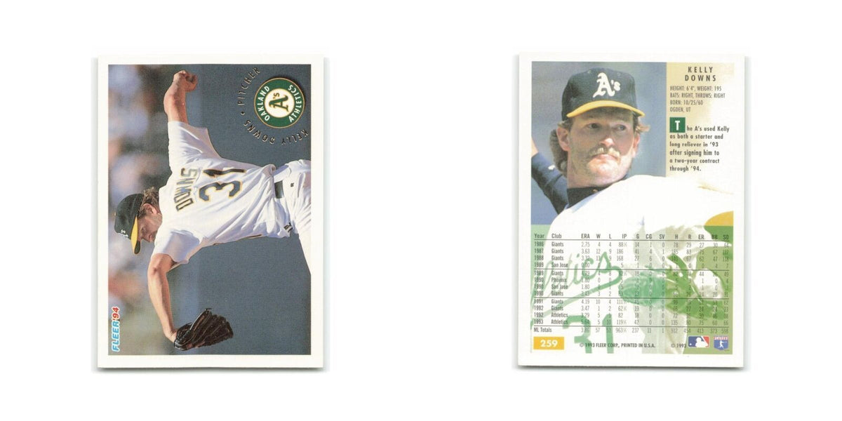 Kelly Downs 1994 Fleer #259 Oakland Athletics Baseball Card NM