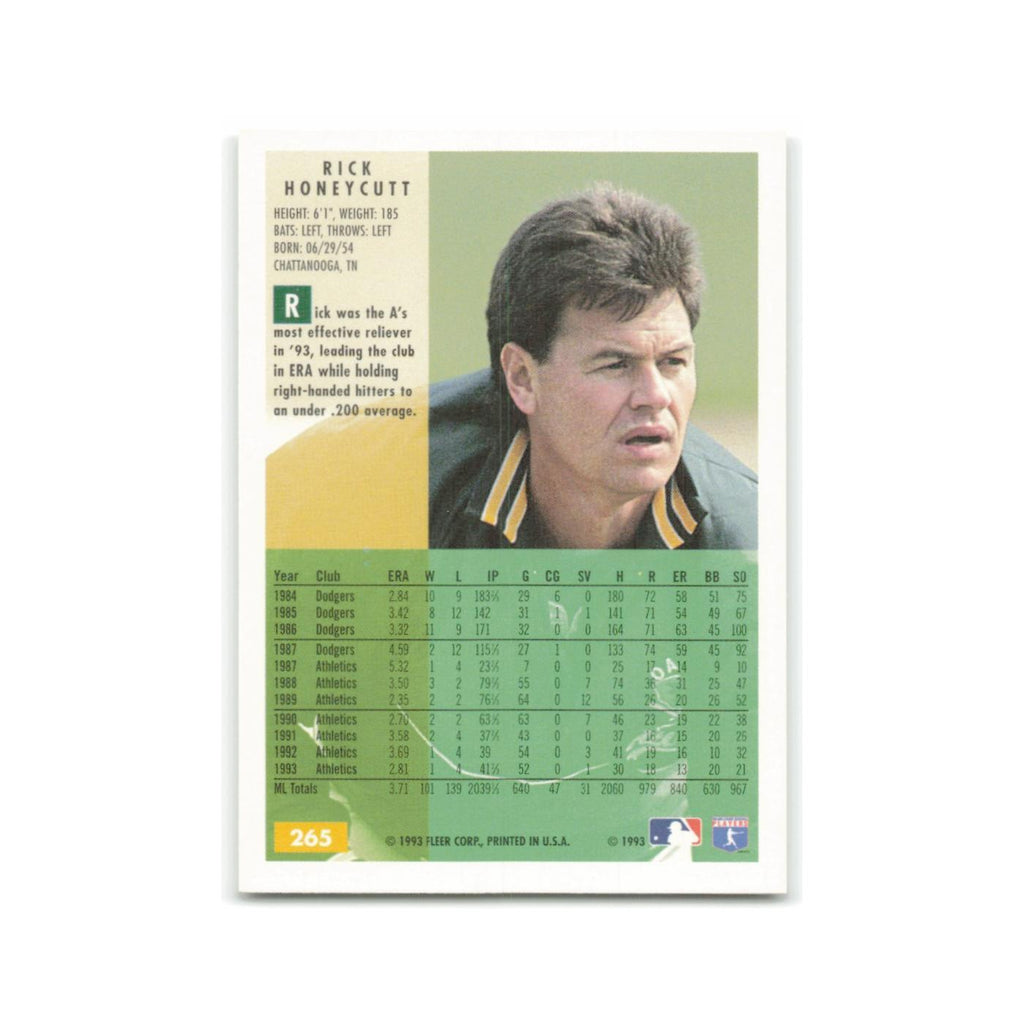 Rick Honeycutt 1994 Fleer #265 Oakland Athletics Baseball Card NM