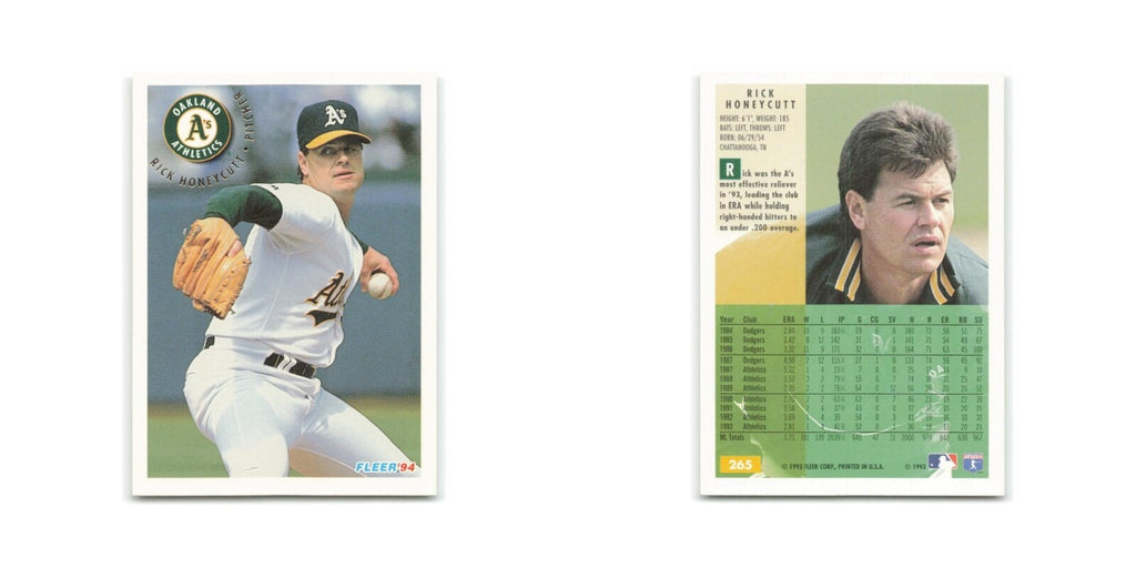 Rick Honeycutt 1994 Fleer #265 Oakland Athletics Baseball Card NM
