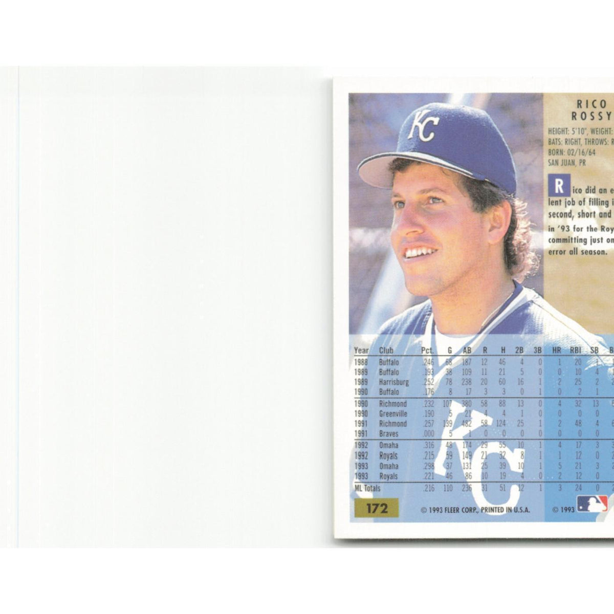 Jeff Montgomery 1994 Fleer #170 Kansas City Royals Baseball Card NM