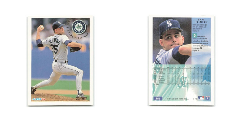 Dave Fleming 1994 Fleer #285 Seattle Mariners Baseball Card NM