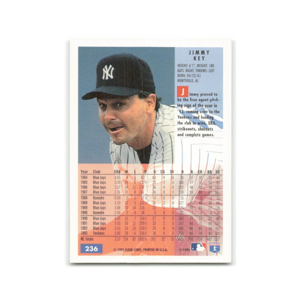 Jimmy Key 1994 Fleer #236 New York Yankees Baseball Card NM