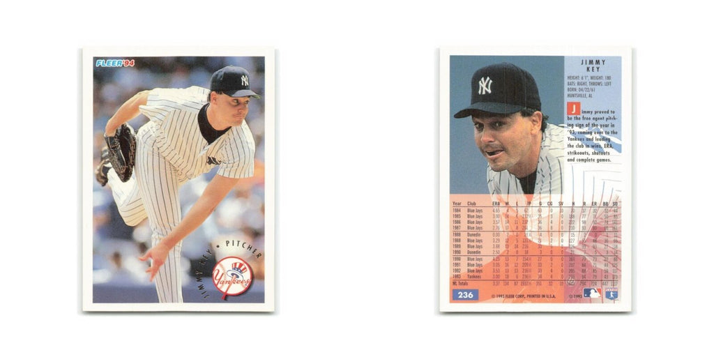 Jimmy Key 1994 Fleer #236 New York Yankees Baseball Card NM