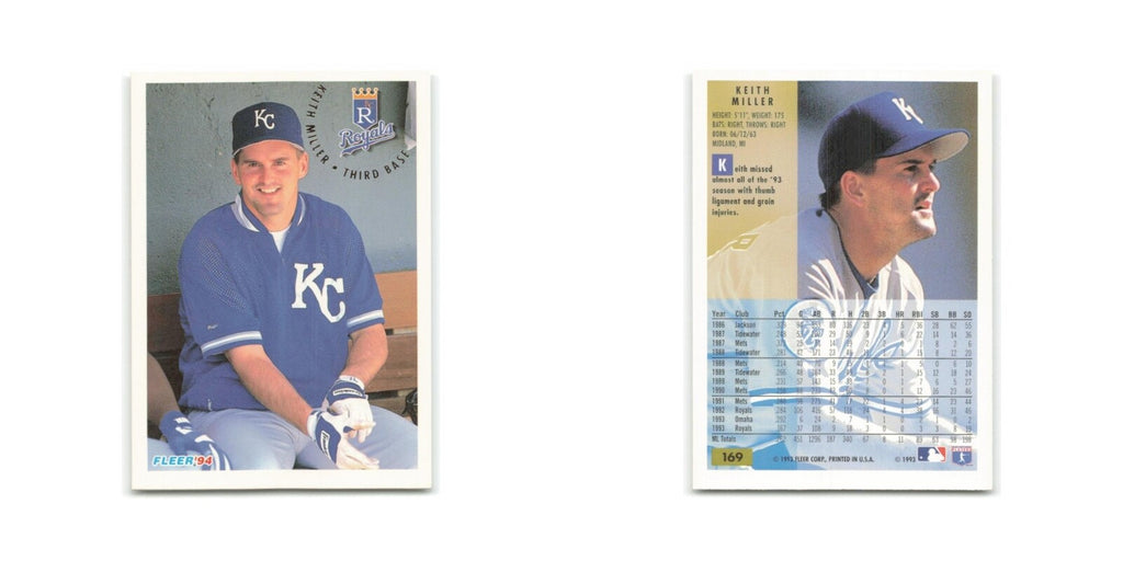 Keith Miller 1994 Fleer #169 Kansas City Royals Baseball Card NM