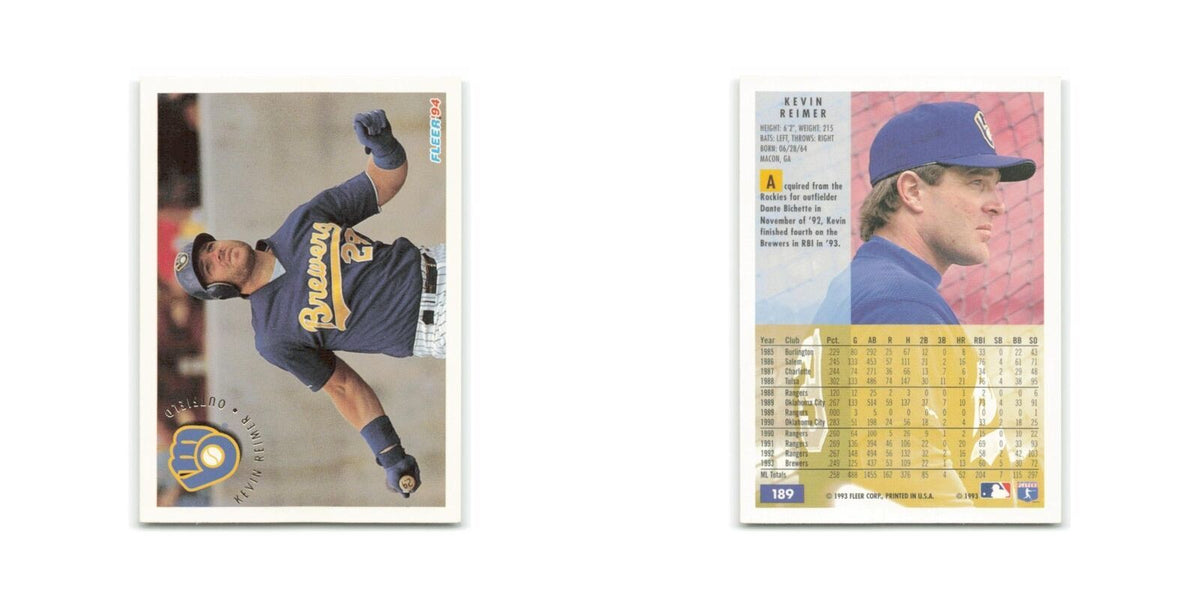 Kevin Reimer 1994 Fleer #189 Milwaukee Brewers Baseball Card NM