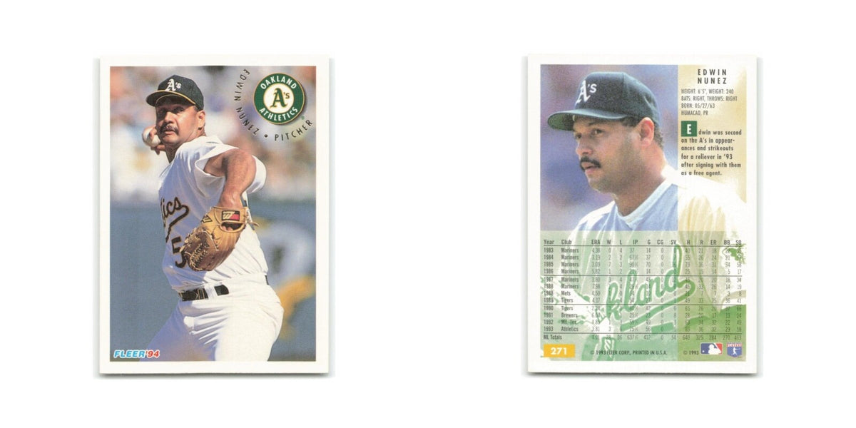 Edwin Nunez 1994 Fleer #271 Oakland Athletics Baseball Card NM