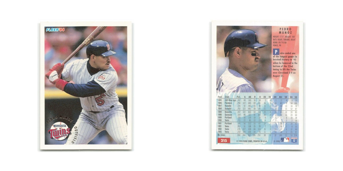 Pedro Munoz 1994 Fleer #215 Minnesota Twins Baseball Card NM