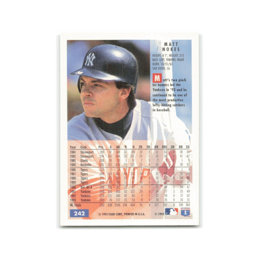 Matt Nokes 1994 Fleer #242 New York Yankees Baseball Card NM