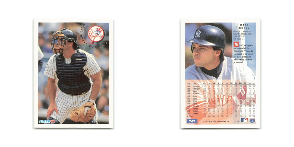 Matt Nokes 1994 Fleer #242 New York Yankees Baseball Card NM