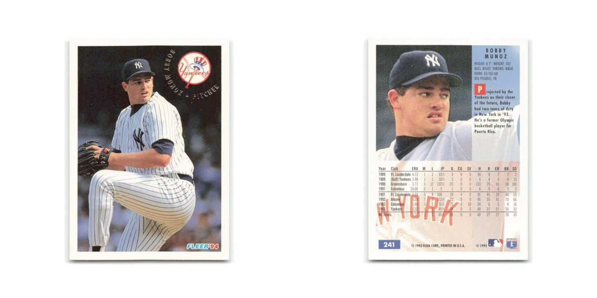 Bobby Munoz 1994 Fleer #241 New York Yankees Baseball Card NM
