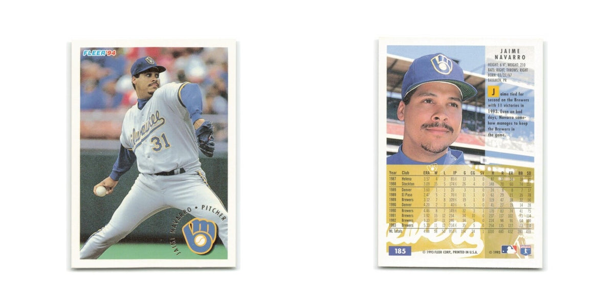 Jaime Navarro 1994 Fleer #185 Milwaukee Brewers Baseball Card NM