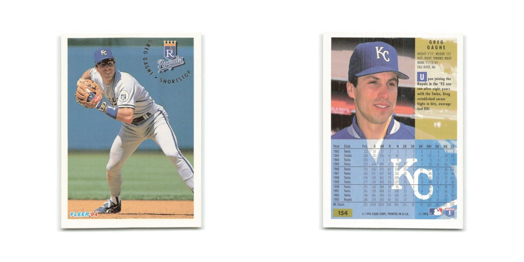 Greg Gagne 1994 Fleer #154 Kansas City Royals Baseball Card NM