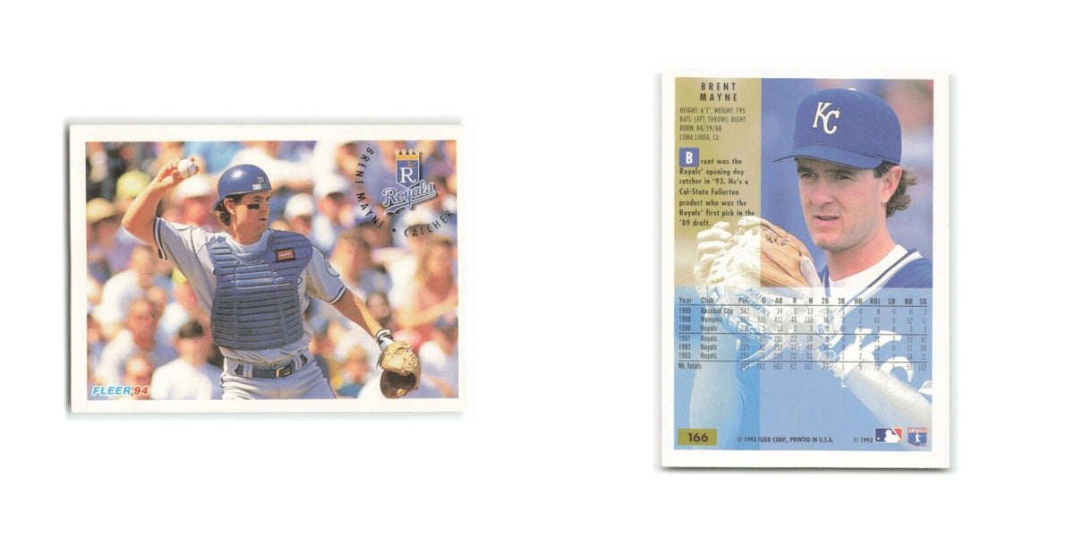 Brent Mayne 1994 Fleer #166 Kansas City Royals Baseball Card NM