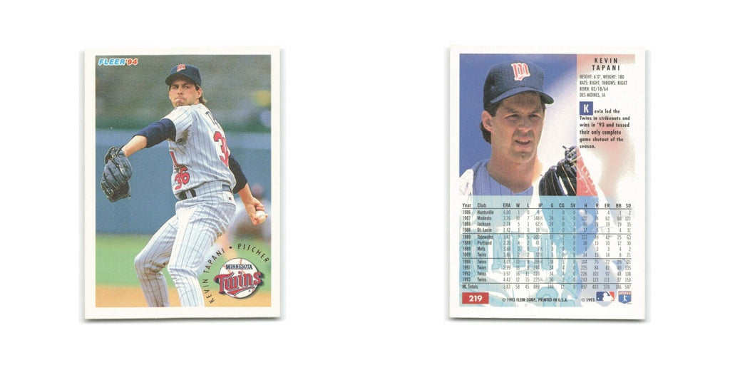 Kevin Tapani 1994 Fleer #219 Minnesota Twins Baseball Card NM