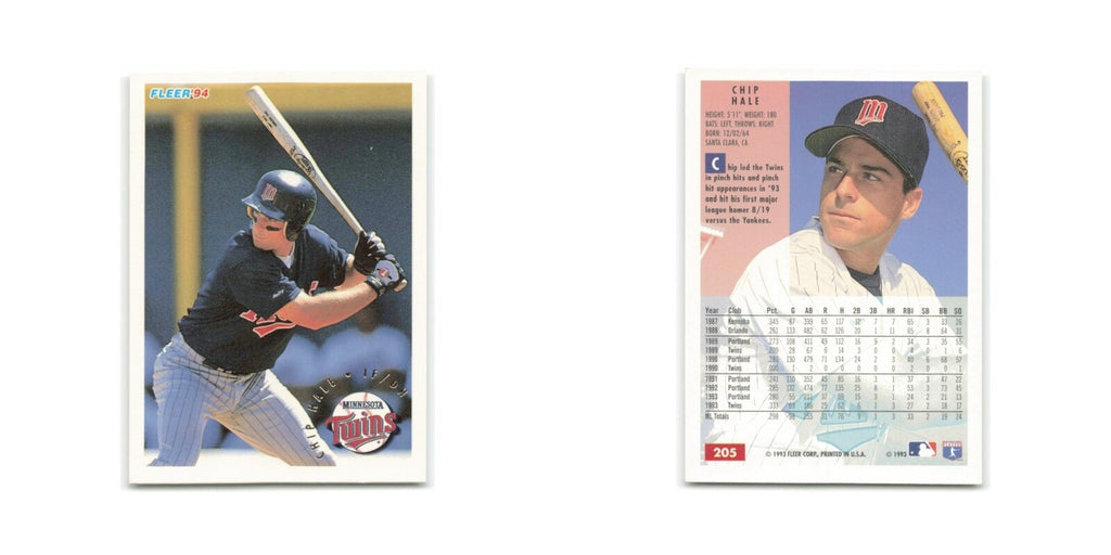 Chip Hale 1994 Fleer #205 Minnesota Twins Baseball Card NM