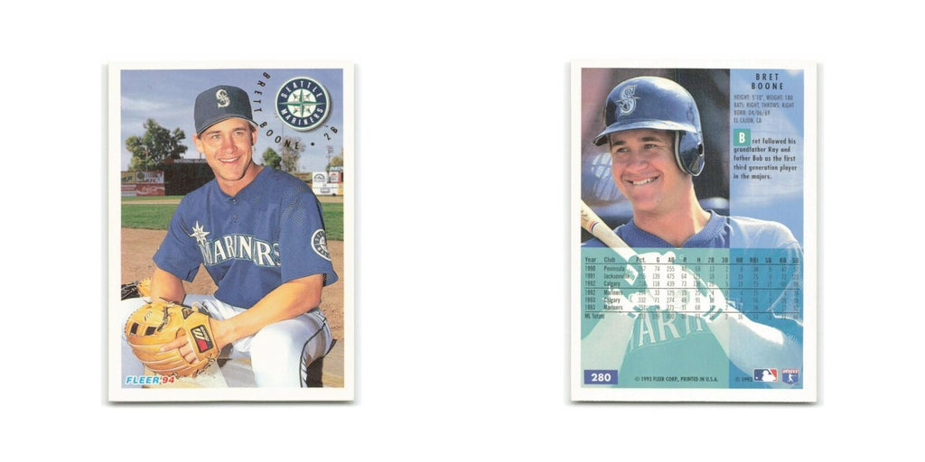 Bret Boone 1994 Fleer #280 Seattle Mariners Baseball Card NM