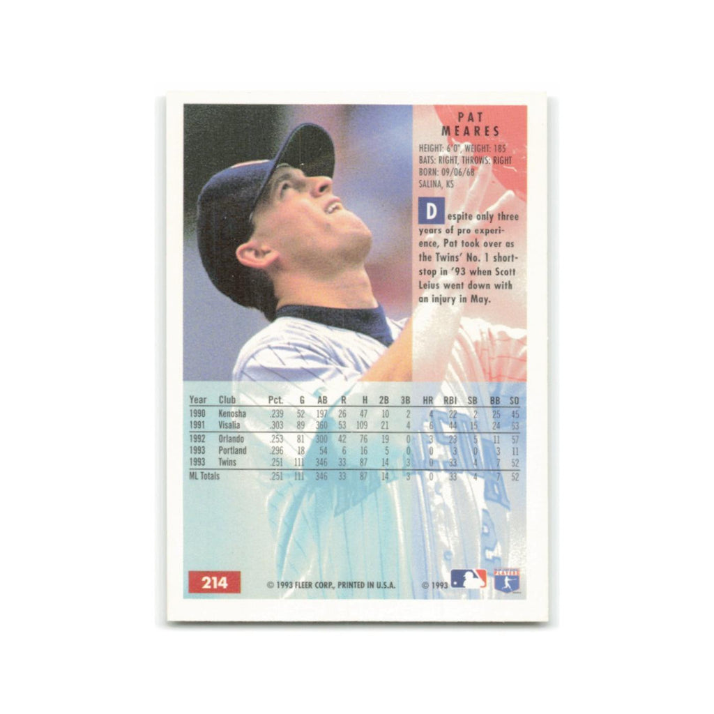 Pat Meares 1994 Fleer #214 Minnesota Twins Baseball Card NM
