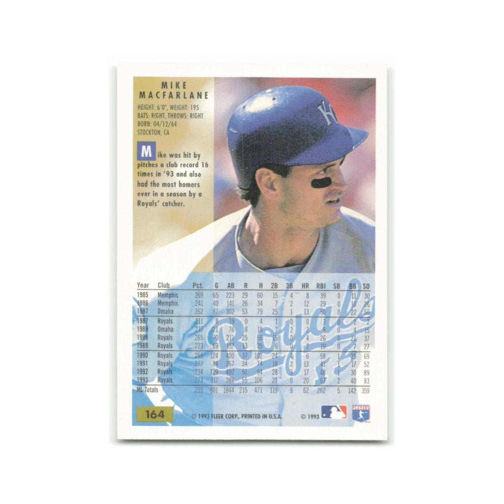 Mike Macfarlane 1994 Fleer #164 Kansas City Royals Baseball Card NM