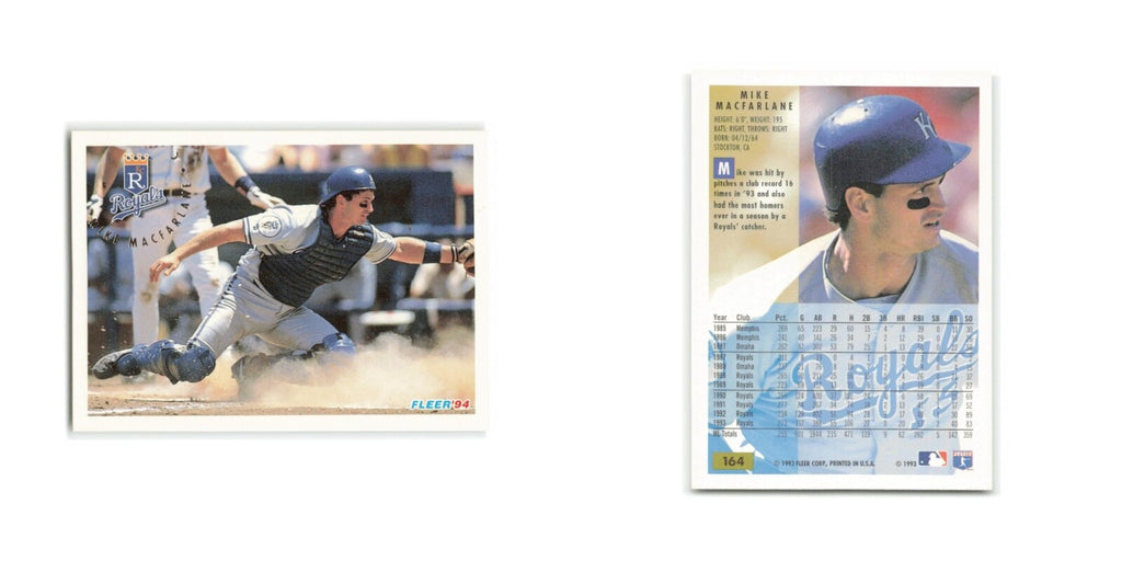 Mike Macfarlane 1994 Fleer #164 Kansas City Royals Baseball Card NM