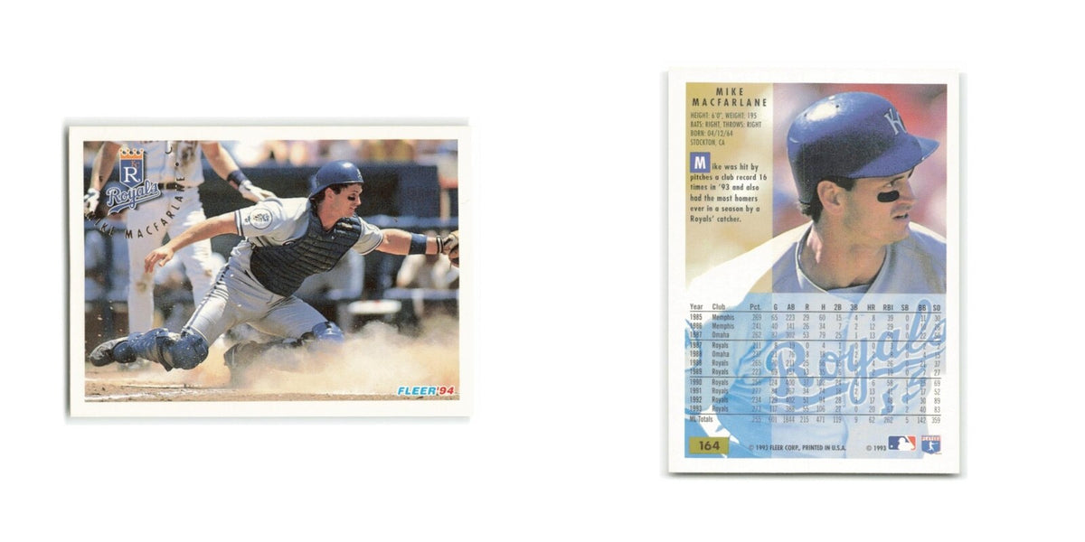 Mike Macfarlane 1994 Fleer #164 Kansas City Royals Baseball Card NM