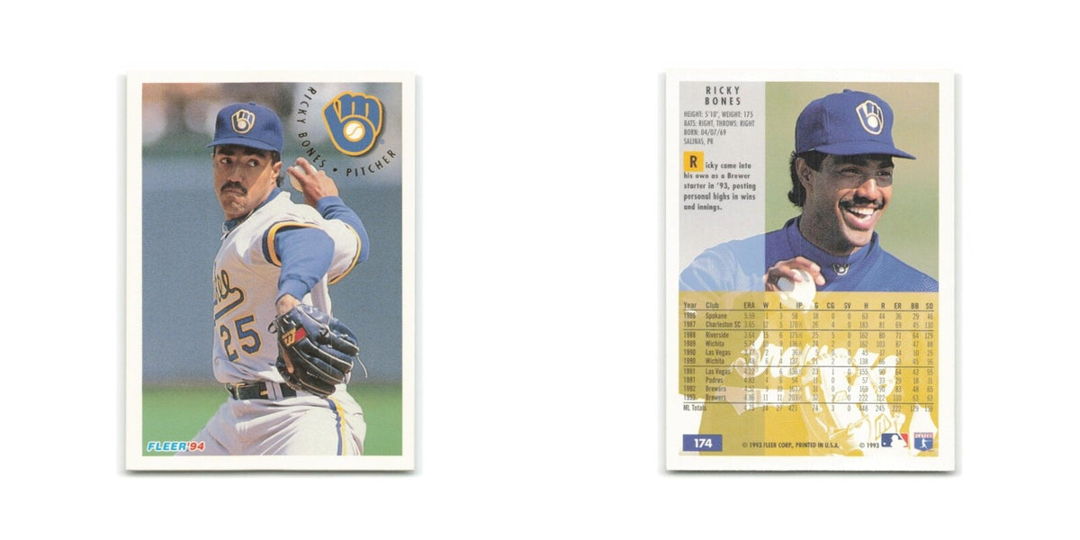 Ricky Bones 1994 Fleer #174 Milwaukee Brewers Baseball Card NM
