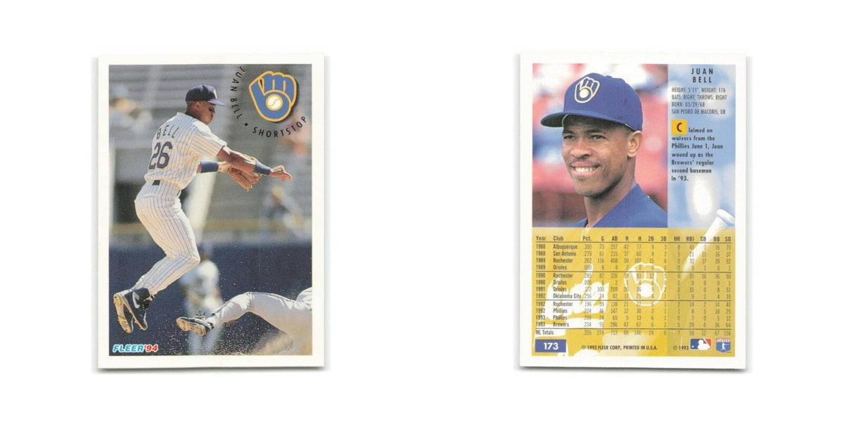 Juan Bell 1994 Fleer #173 Milwaukee Brewers Baseball Card NM