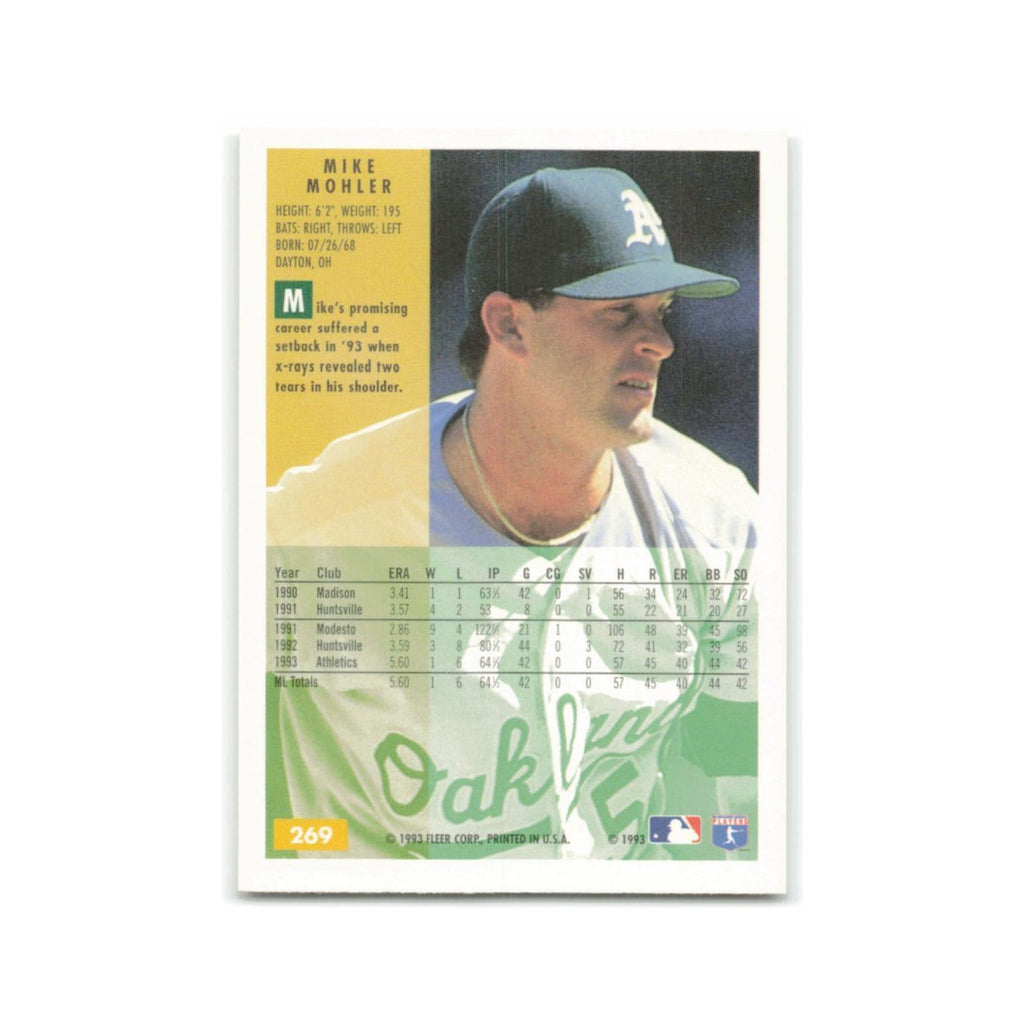 Mike Mohler 1994 Fleer #269 Oakland Athletics Baseball Card NM