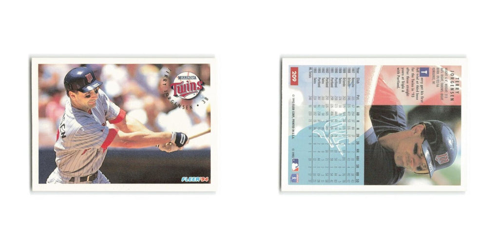 Terry Jorgensen 1994 Fleer #209 Minnesota Twins Baseball Card NM