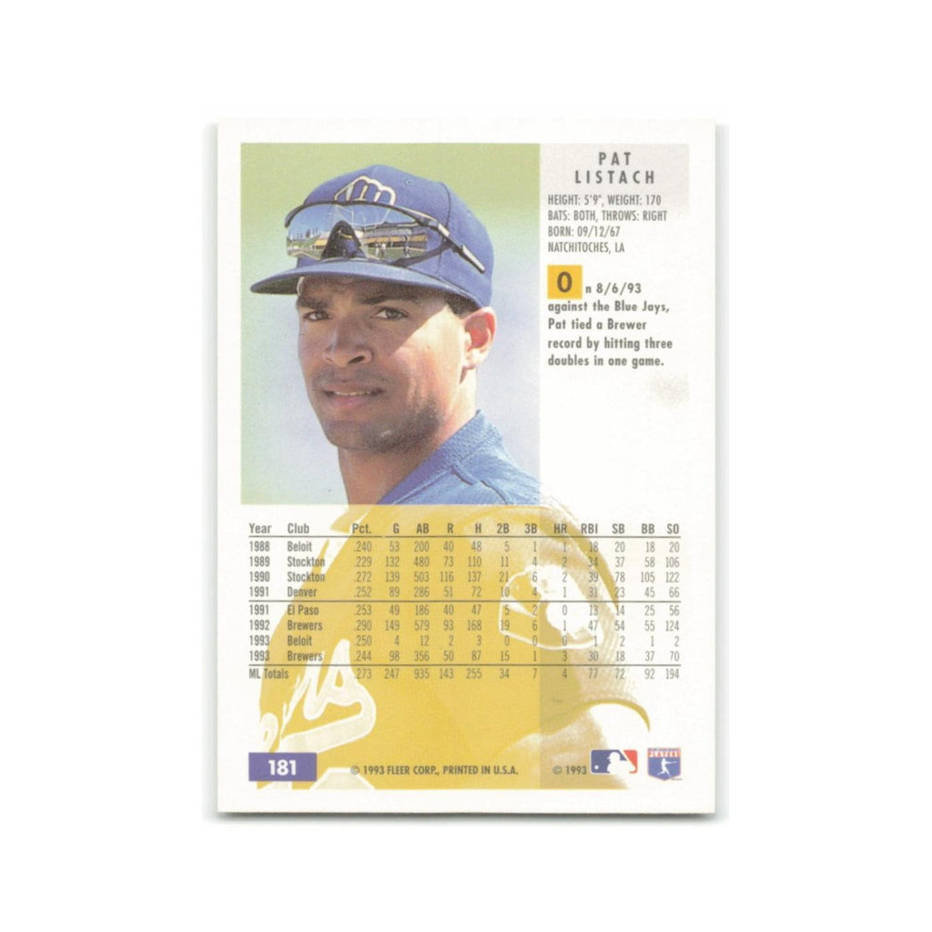 Pat Listach 1994 Fleer #181 Milwaukee Brewers Baseball Card NM