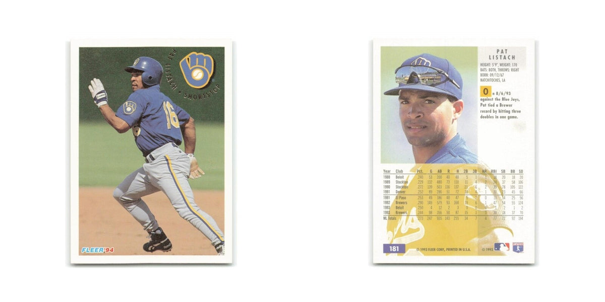 Pat Listach 1994 Fleer #181 Milwaukee Brewers Baseball Card NM