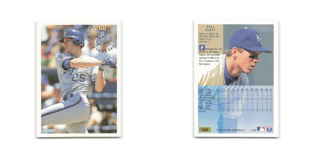 Phil Hiatt 1994 Fleer #160 Kansas City Royals Baseball Card NM