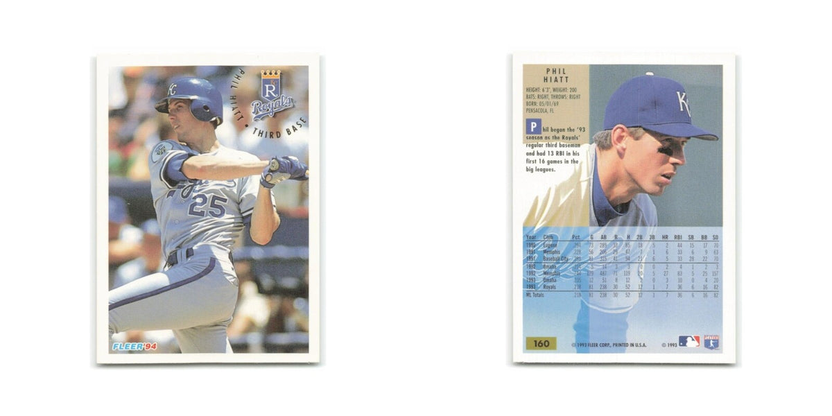 Phil Hiatt 1994 Fleer #160 Kansas City Royals Baseball Card NM