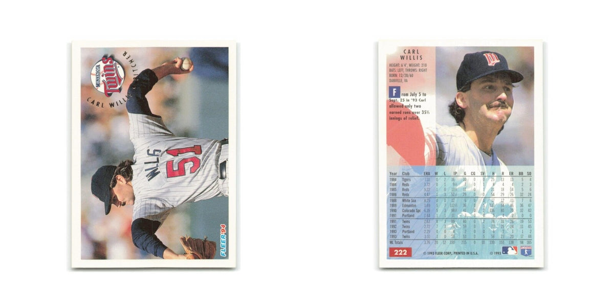 Carl Willis 1994 Fleer #222 Minnesota Twins Baseball Card NM