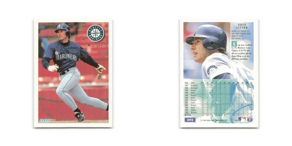 Greg Litton 1994 Fleer #292 Seattle Mariners Baseball Card NM
