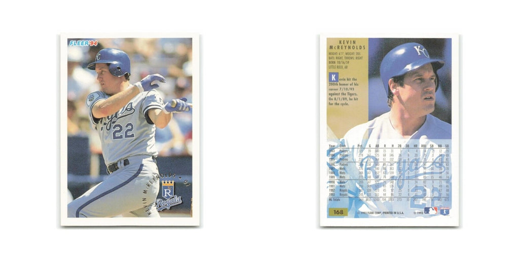 Kevin McReynolds 1994 Fleer #168 Kansas City Royals Baseball Card NM