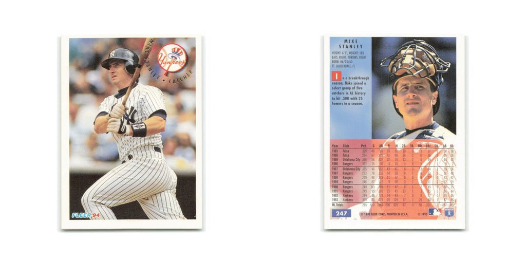 Mike Stanley 1994 Fleer #247 New York Yankees Baseball Card NM