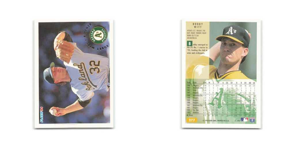Bobby Witt 1994 Fleer #277 Oakland Athletics Baseball Card NM