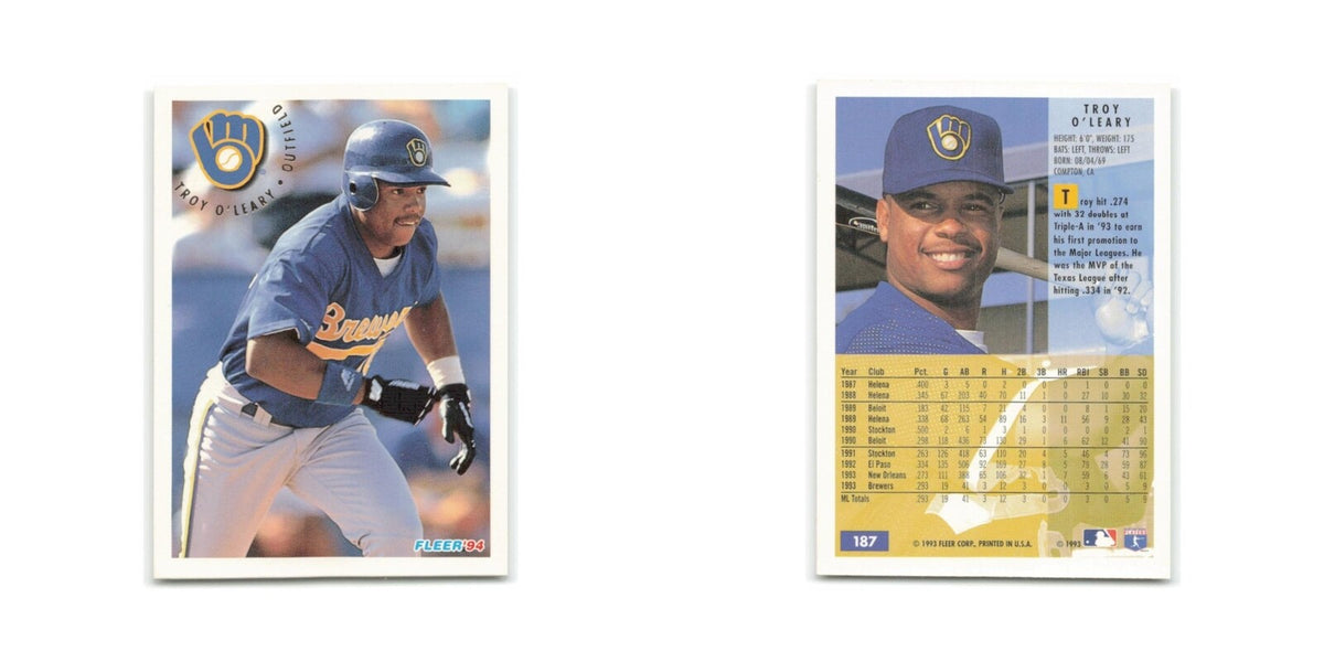 Troy O'Leary 1994 Fleer #187 Milwaukee Brewers Baseball Card NM